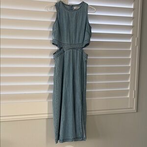 Elegant Backless Denim Dress